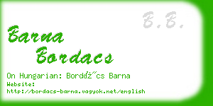 barna bordacs business card